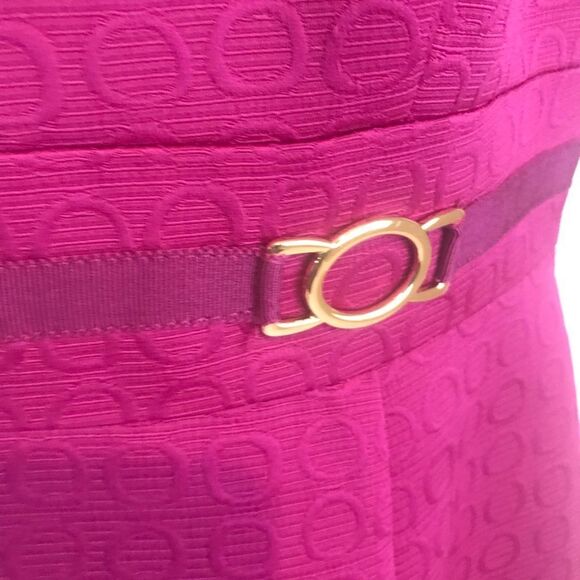 Tahari ASL Fuchsia Sheath Dress V-Neck Sleeveless Women's Size 12 NWT - Picture 4 of 9